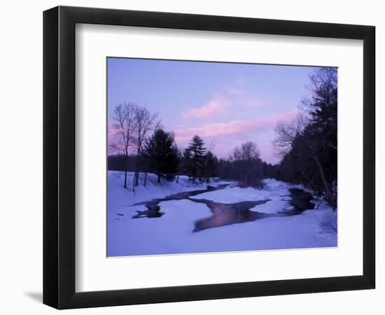 Winter from Bridge on Lee-Hook Road, Wild and Scenic River, New Hampshire, USA-Jerry & Marcy Monkman-Framed Photographic Print