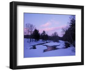 Winter from Bridge on Lee-Hook Road, Wild and Scenic River, New Hampshire, USA-Jerry & Marcy Monkman-Framed Photographic Print