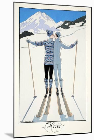 Winter, from 'Falbalas and Fanfreluches, Almanach des Modes Présentes, Passées et Futures', 1926-Georges Barbier-Mounted Giclee Print