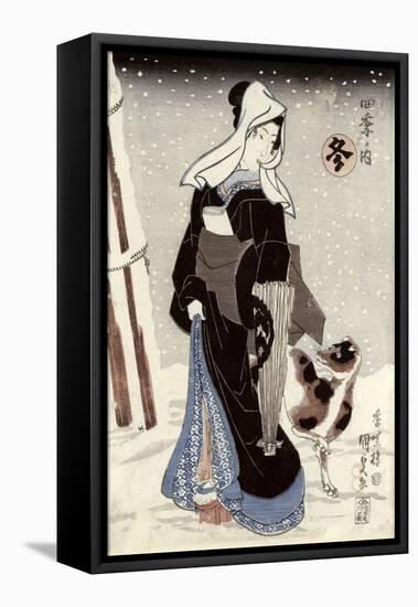 Winter, from the Series Shiki No Uchi-Utagawa Kunisada-Framed Stretched Canvas
