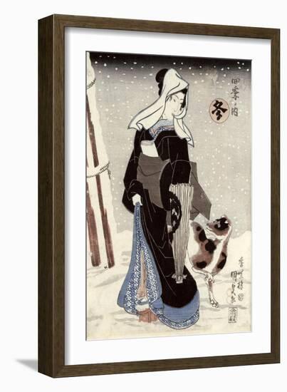 Winter, from the Series Shiki No Uchi-Utagawa Kunisada-Framed Giclee Print