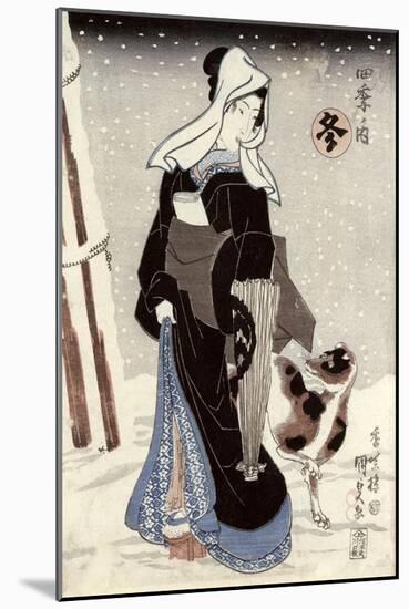 Winter, from the Series Shiki No Uchi-Utagawa Kunisada-Mounted Giclee Print