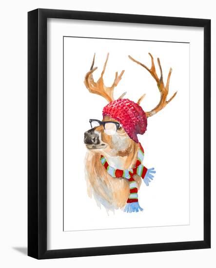 Winter Fun Deer-Lanie Loreth-Framed Art Print