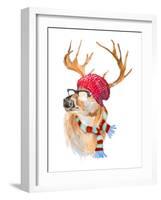 Winter Fun Deer-Lanie Loreth-Framed Art Print