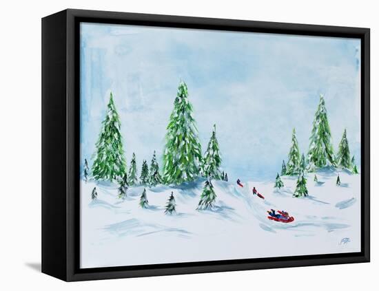 Winter Fun II-Julie DeRice-Framed Stretched Canvas