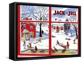 Winter Fun - Jack and Jill, January 1949-Janet Smalley-Framed Stretched Canvas