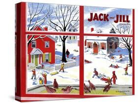 Winter Fun - Jack and Jill, January 1949-Janet Smalley-Stretched Canvas