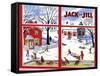 Winter Fun - Jack and Jill, January 1949-Janet Smalley-Framed Stretched Canvas