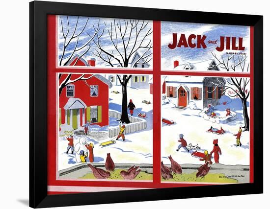 Winter Fun - Jack and Jill, January 1949-Janet Smalley-Framed Giclee Print