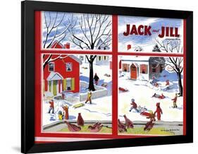 Winter Fun - Jack and Jill, January 1949-Janet Smalley-Framed Giclee Print