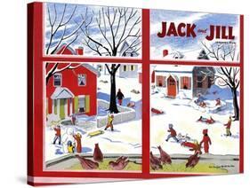 Winter Fun - Jack and Jill, January 1949-Janet Smalley-Stretched Canvas