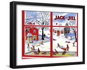 Winter Fun - Jack and Jill, January 1949-Janet Smalley-Framed Giclee Print