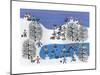 Winter Fun on Pine Hills-Gordon Barker-Mounted Giclee Print