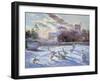 Winter Geese in Church Meadow-Timothy Easton-Framed Giclee Print