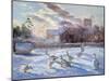 Winter Geese in Church Meadow-Timothy Easton-Mounted Giclee Print