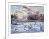 Winter Geese in Church Meadow-Timothy Easton-Framed Giclee Print