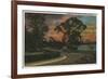 Winter Haven, Florida - Sunset View of Lake Elbert-Lantern Press-Framed Art Print