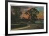 Winter Haven, Florida - Sunset View of Lake Elbert-Lantern Press-Framed Art Print