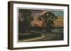 Winter Haven, Florida - Sunset View of Lake Elbert-Lantern Press-Framed Art Print