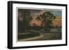 Winter Haven, Florida - Sunset View of Lake Elbert-Lantern Press-Framed Art Print