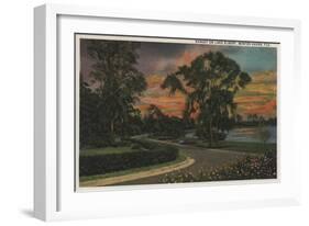 Winter Haven, Florida - Sunset View of Lake Elbert-Lantern Press-Framed Art Print