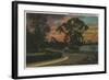 Winter Haven, Florida - Sunset View of Lake Elbert-Lantern Press-Framed Art Print