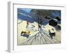 Winter Hillside, Morzine, France-Andrew Macara-Framed Giclee Print