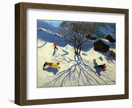 Winter Hillside, Morzine, France-Andrew Macara-Framed Giclee Print