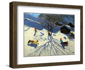 Winter Hillside, Morzine, France-Andrew Macara-Framed Giclee Print