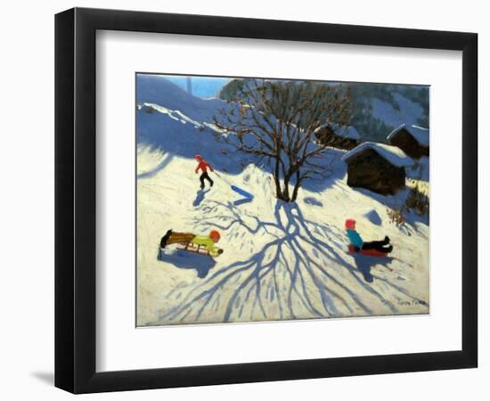 Winter Hillside, Morzine, France-Andrew Macara-Framed Giclee Print