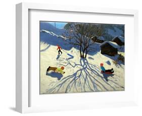 Winter Hillside, Morzine, France-Andrew Macara-Framed Giclee Print