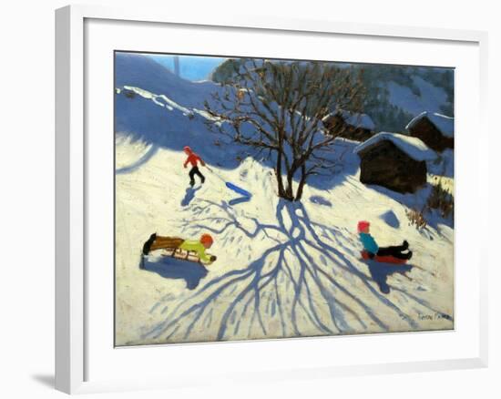 Winter Hillside, Morzine, France-Andrew Macara-Framed Giclee Print