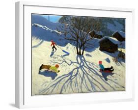 Winter Hillside, Morzine, France-Andrew Macara-Framed Giclee Print
