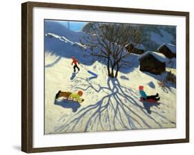 Winter Hillside, Morzine, France-Andrew Macara-Framed Giclee Print