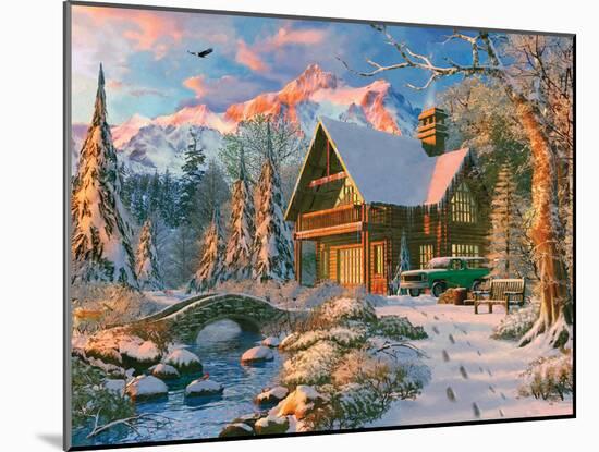 Winter Holiday Cabin-Dominic Davison-Mounted Art Print