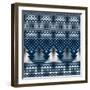 Winter Holiday Seamless Knitted Pattern with Christmas Trees-Atelier_Agonda-Framed Art Print