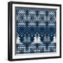 Winter Holiday Seamless Knitted Pattern with Christmas Trees-Atelier_Agonda-Framed Art Print