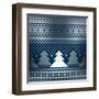 Winter Holiday Seamless Knitted Pattern with Christmas Trees-Atelier_Agonda-Framed Art Print