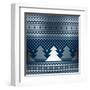 Winter Holiday Seamless Knitted Pattern with Christmas Trees-Atelier_Agonda-Framed Art Print