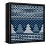 Winter Holiday Seamless Knitted Pattern with Christmas Trees-Atelier_Agonda-Framed Stretched Canvas