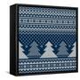 Winter Holiday Seamless Knitted Pattern with Christmas Trees-Atelier_Agonda-Framed Stretched Canvas