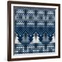 Winter Holiday Seamless Knitted Pattern with Christmas Trees-Atelier_Agonda-Framed Art Print