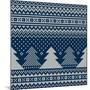 Winter Holiday Seamless Knitted Pattern with Christmas Trees-Atelier_Agonda-Mounted Art Print