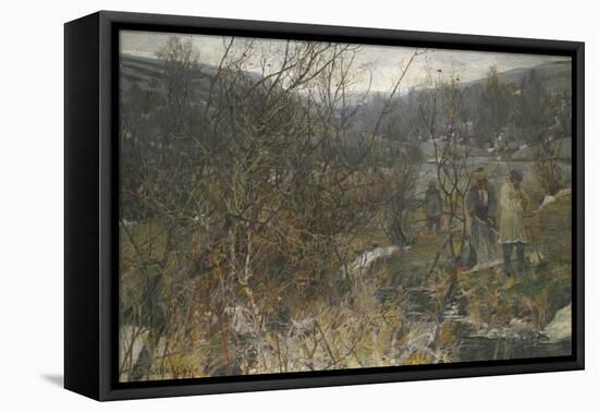 Winter Hunt-Ivan Fyodorovich Kolesnikov-Framed Stretched Canvas