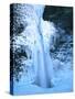 Winter ice hangs on Horsetail Falls, Columbia River Gorge National Scenic Area, Multnomah County...-null-Stretched Canvas