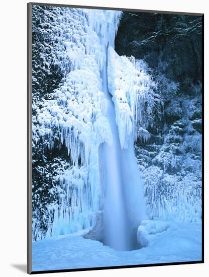 Winter ice hangs on Horsetail Falls, Columbia River Gorge National Scenic Area, Multnomah County...-null-Mounted Photographic Print