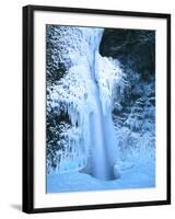 Winter ice hangs on Horsetail Falls, Columbia River Gorge National Scenic Area, Multnomah County...-null-Framed Photographic Print