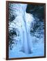 Winter ice hangs on Horsetail Falls, Columbia River Gorge National Scenic Area, Multnomah County...-null-Framed Photographic Print