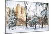 Winter in Central Park - In the Style of Oil Painting-Philippe Hugonnard-Mounted Giclee Print