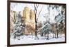 Winter in Central Park - In the Style of Oil Painting-Philippe Hugonnard-Framed Giclee Print